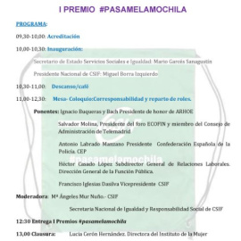 Convocatoria de debate en el primer premio de #Pasamelamochila del CSIF