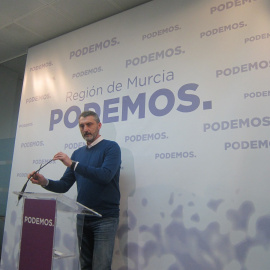 El secretario general de Podemos en la Región de Murcia, Óscar Urralburu. E.P.