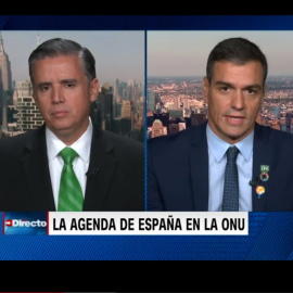 Pedro Sánchez en una entrevista con la cadena CNN