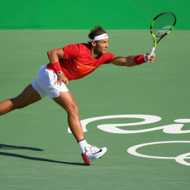 Nadal, durante el partido ante Del Potro. REUTERS/Toby Melville