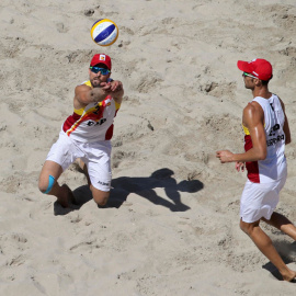 Herrera y Gavira, durante el partido. REUTERS/Tony Gentile