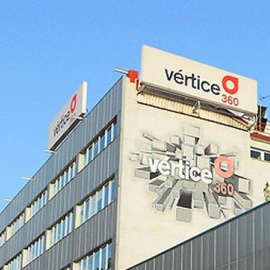 Detalle de la sede de la productora Vértice 360º.