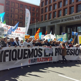 Manifestación de los médicos del 21 de marzo de 2018 frente al Ministerio de Sanidad. EUROPA PRESS