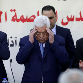 El presidente palestino Mahmoud Abbas en la reunión del Consejo Revolucionario de Fatah en Ramallah. REUTERS