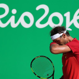 Nadal, en un momento del partido ante Nishikori. EFE/LEONARDO MUÑOZ