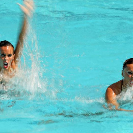 Carbonell y Mengual, durante su ejercicio. EFE/EPA/PATRICK B. KRAEMER