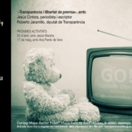 Cartel del ciclo de conferencias bajo el título “Transparencia, gobernanza y medios de comunicación”