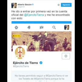 El Ejército de Tierra bloquea a Alberto Garzón en Twitter