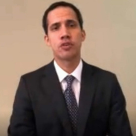 Juan Guaidó durante su entrevista en Univisión.