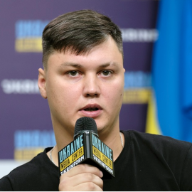 20//24 - Imagen de archivo del piloto ruso Maksym Kuzminov durante una conferencia de prensa en Kiev, tras desertar a territorio ucraniano, el pasado mes de agosto.