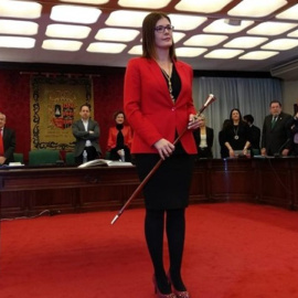 La alcaldesa de Móstoles, Noelia Posse. / EUROPA PRESS