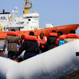 Una operación de rescate del 'Aquarius', fletado por MSF y SOS MÉditerranée.- MSF