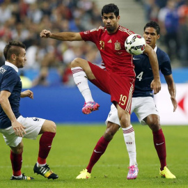 Diego Costa en un partido contra Francia.