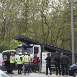 Escenario de un accidente laboral en Vigo. EFE