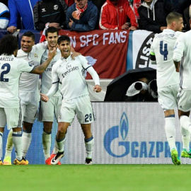 El Real Madrid se olvidó de Pogba y apostó por recuperar a Morata y Asensio, que marcó en la Supercopa de Europa. /AFP