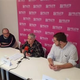 Reunión con medios de comunicación en la sede de la FELGTB / Europa Press