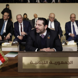 El primer ministro de Líbano, Saad Hariri, en una conferencia económica en Beirut, el pasado enero. AFP/Joseph Eid