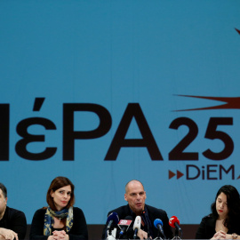 Yanis Varoufakis durante la presentación pública de MeRa25. REUTERS