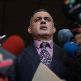 El fiscal general de Venezuela, Tarek Saab, en rueda de prensa este martes en la sede del Tribunal Supremo de Justicia en Caracas (Venezuela). / EFE