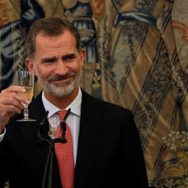 El rey Felipe VI, durante su intervención este miércoles en Aranjuez (Madrid). EFE/Chema Moya