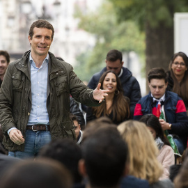 El líder del PP, Pablo Casado, en un acto de Nuevas Generaciones de Andalucía. Fuente: PP