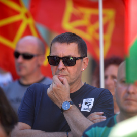 El secretario general de Sortu, Arnaldo Otegi, en una manifestación en San Sebastián. REUTERS
