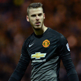 De Gea en un partido con el Manchester United.
