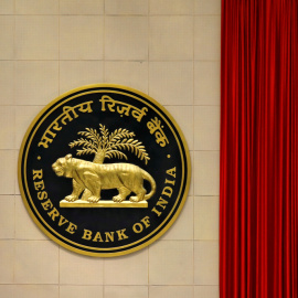 El logo del Banco de la Reserva de India (RBI, en sus siglas en inglés) en el interior de su sede en Nueva Delhi. REUTERS/Anushree Fadnavis