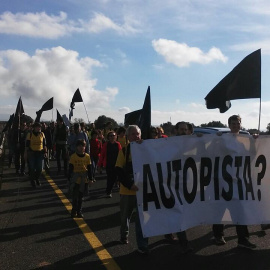 Protesta ecologista contra l'ampliació de l'autopista de Llucmajor a Campos. TERRAFERIDA