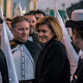 Cospedal en una procesión en Cartagena./ EFE