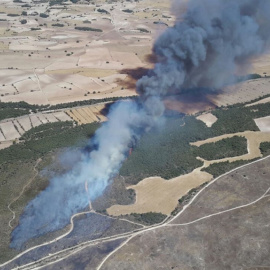 El último incendio declarado en el campo de maniobras de San Gregorio arrasó hace unos días 70 hectáreas de monte forestal y once de campos de cultivo, además de 45 dentro del complejo militar./Aragon.net