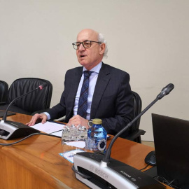 El Fiscal Fernando Suanzes durante su comparecencia en el parlamento gallego. | EP