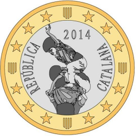 Diseño de la moneda de la República Catalana. Imagen tomada de la página de Facebook 'Primeres Monedas de Prova per a la República Catalana 2014'.