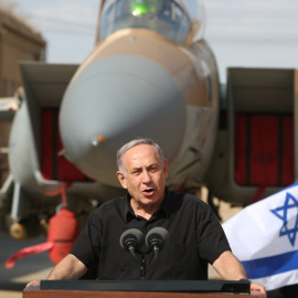 El primer ministro de Israel, Benjamin Netanyahu, durante una rueda de prensa. - AFP