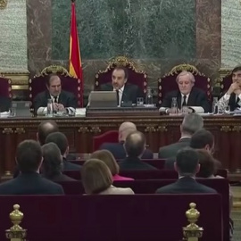 Una imagen de la sala del Supremo durante el juicio al procés.