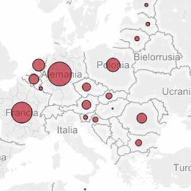 Mapa de la propuesta de Bruselas de reparto de refugiados. - EUROPA PRESS