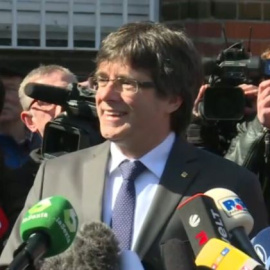 Carles Puigdemont a la sortida de le presó de Neumünster / Televisió de Catalunya