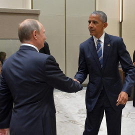 El presidente de Rusia, Vladimir Putin, junto al presidente de los Estados Unidos, Barack Obama, en el G-20. Kremlin