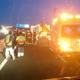 Imagen del accidente de tráfico sufrida por Hortelano. /TWITTER