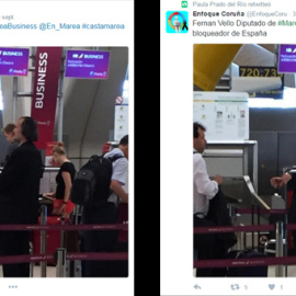 Imágenes de los tuits publicados por las dirigentes del PP contra el diputado de En Maria Fernando Vello