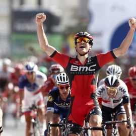 El ciclista luxemburgués Jean-Pierre Drucker (BMC) se alza con la victoria en la 16ª etapa de La Vuelta. /EFE