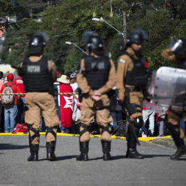 Simpatizantes de Lula Da Silva preparan el campamento/Reuters
