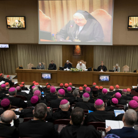 Pope Francis attends the four-day meeting on the global sexual abuse crisis, at the Vatican February 23, 2019. Vatican Media/­Handout via REUTERS ATTENTION EDITORS - THIS IMAGE WAS PROVIDED BY A THIRD PARTY.