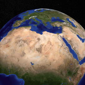Imagen por satélite de las regiones del Sahara, el Sahel y el Sudán./NASA