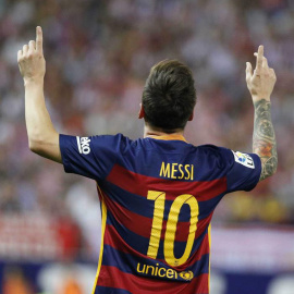 Messi celebra su gol. EFE/Alberto Martín