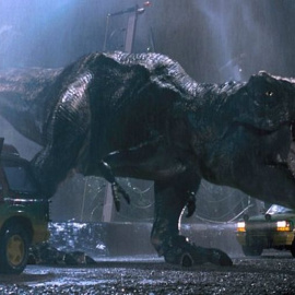 Un Tyrannosaurus rex en una escena de 'Jurassic Park'. Universal Pictures