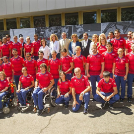 El equipo español paralímpico antes de partir hacia Río de Janeiro.