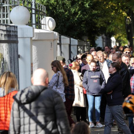 Cola para votar en la embajada polaca en Berlín. EFE/EPA/FELIPE TRUEBA