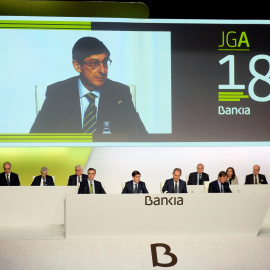 El presidente de Bankia, Jose Ignacio Goirigolzarri, durante su intervención en la junta de accionistas en Valencia. REUTERS/Heino Kalis