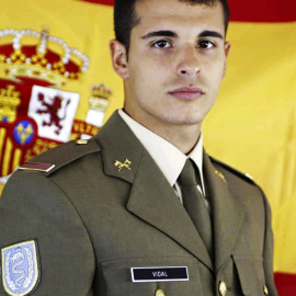 Imagen cedida por el Ministerio de Defensa del soldado español Aarón Vidal López, de 25 años, originario de Valencia y miembro del Regimiento de Caballería "Lusitania" número 8, desplegado en Irak como participante en la Operación Inherent 